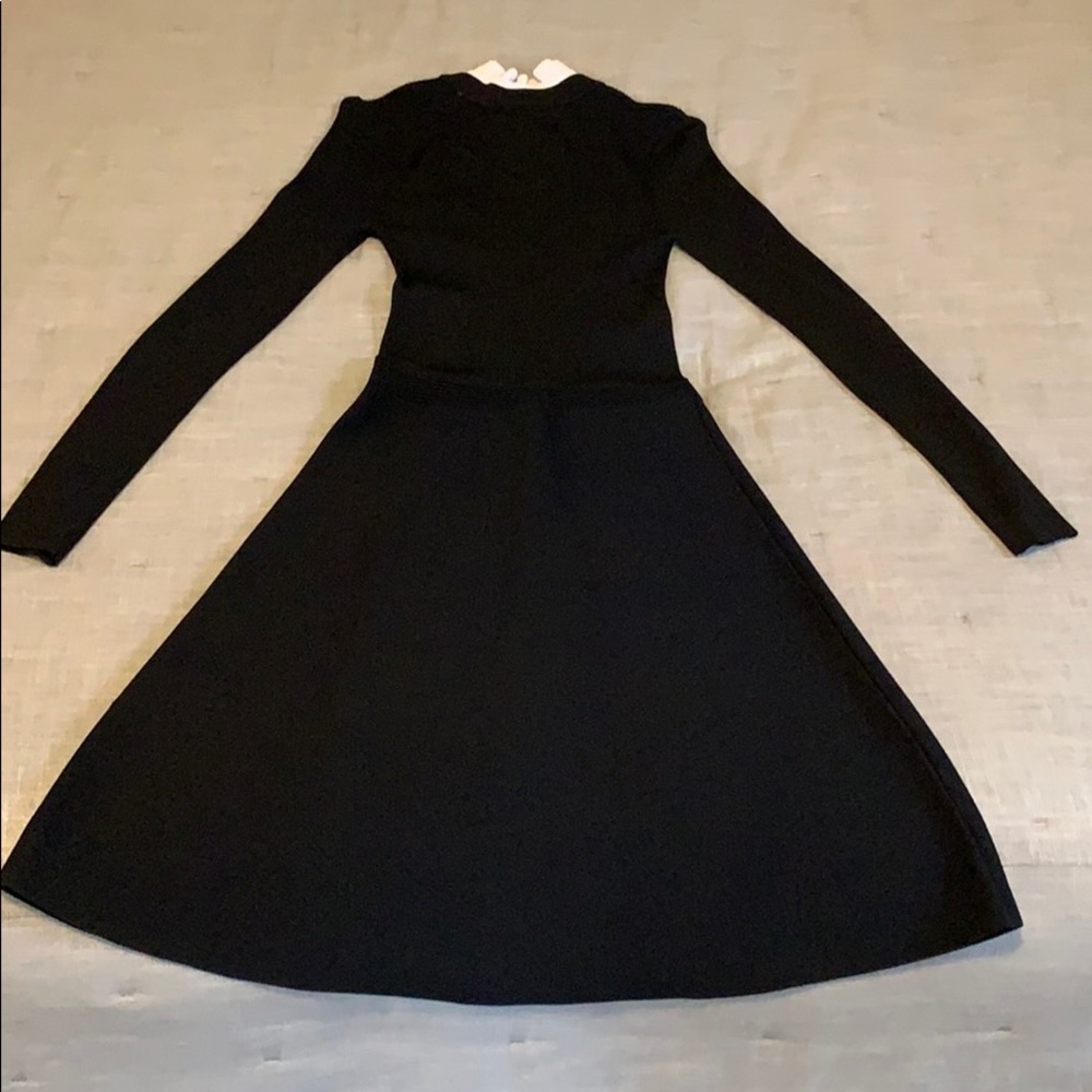 Sandro black sweater dress with white color